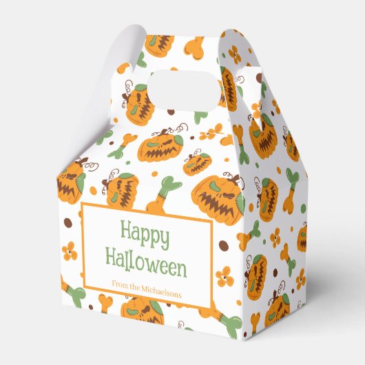 Jack-o-Lantern & Botten Spooky Custom Halloween Bedankdoosjes (Voorkant Zijde)
