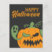 Jack-o'-Lantern & Botten Spooky Halloween Briefkaart (Voorkant)