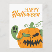 Jack-o'-Lantern & Botten Spooky Halloween Briefkaart (Voorkant)