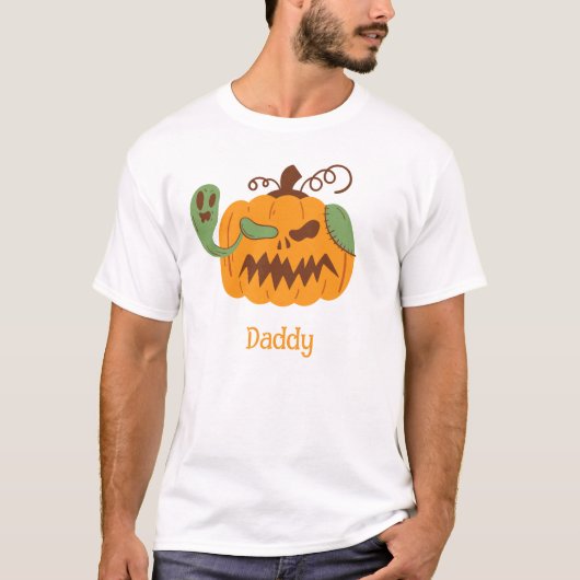 Jack-o'-Lantern & Botten Spooky Halloween Dad T-shirt (Voorkant)