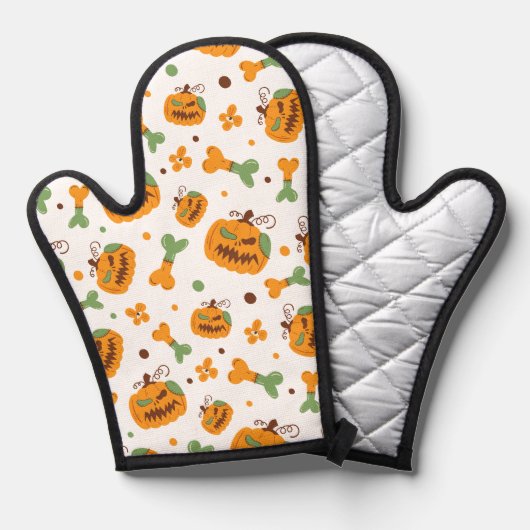 Jack-o-Lantern & Botten Spooky Halloween Ovenwant (Voorkant / Achterkant)