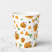 Jack-o-Lantern & Botten Spooky Halloween Papieren Bekers (Achterkant)