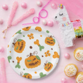 Jack-o-Lantern & Botten Spooky Halloween Papieren Bordje (Feest)