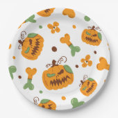 Jack-o-Lantern & Botten Spooky Halloween Papieren Bordje (Voorkant)