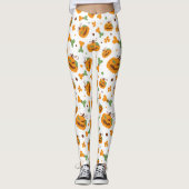 Jack-o'-Lantern & Botten Spooky Halloween Party Leggings (Voorkant)