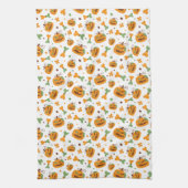 Jack-o-Lantern & Botten Spooky Halloween Theedoek (Verticaal)