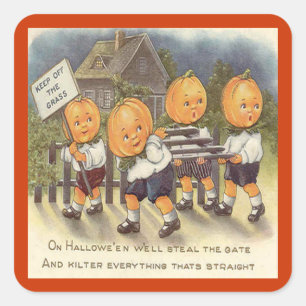 Jack o' Lantern boys Steeling Gate Vierkante Sticker