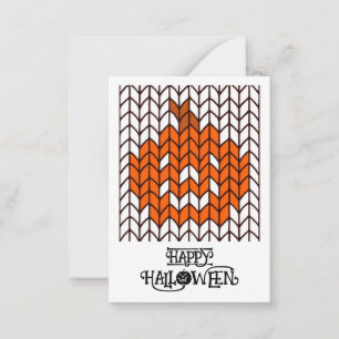 JACK-O-LANTERN BREI3.5x2.5 Platte Halloweenkaart Notitiekaartje