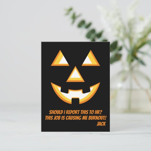 Jack-O'-Lantern Burnout Briefkaart (Staand voorkant)