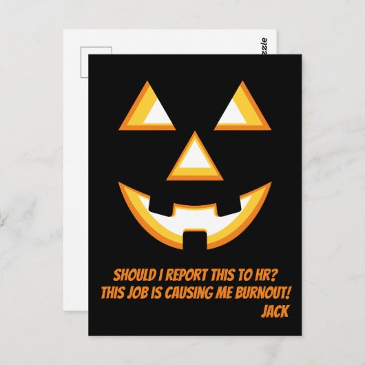 Jack-O'-Lantern Burnout Briefkaart (Voorkant / Achterkant)