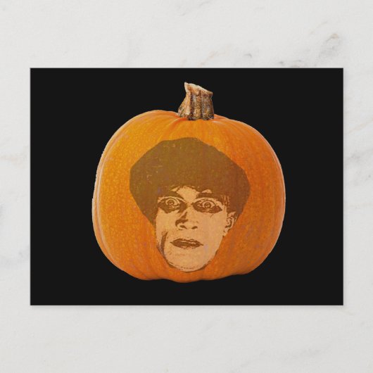 Jack o' Lantern Caligari Face, Halloween Pumpkin Briefkaart (Voorkant)