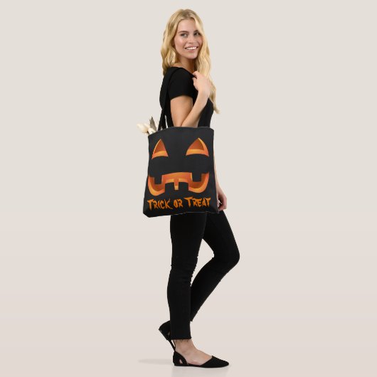 Jack-o-lantern Canvas tas Halloween Pumpkin Bag (Op model)