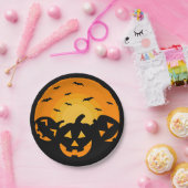 Jack O' Lantern Carved Pumpkins Halloween Party Papieren Bordje (Feest)