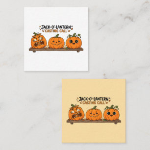 Jack-O-Lantern Castingoproep Halloween Pompoen Vierkante Visitekaartje