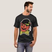  Jack-O-Lantern Cat Halloween Art T-shirt (Voorkant volledig)