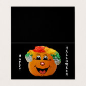 Jack o' Lantern Clown Face Classroom Exchange Kaar Visitekaartje (Buitenkant ongevouwen)