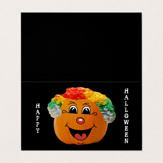 Jack o' Lantern Clown Face Classroom Exchange Kaar Visitekaartje (Buitenkant ongevouwen)
