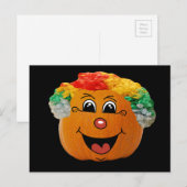 Jack o' Lantern Clown Face, Halloween Pumpkin Briefkaart (Voorkant / Achterkant)