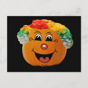 Jack o' Lantern Clown Face, Halloween Pumpkin Briefkaart