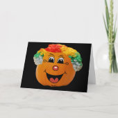 Jack o' Lantern Clown Face, Halloween Pumpkin Kaart (Voorkant)