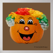 Jack o' Lantern Clown Face, Halloween Pumpkin Poster (Voorkant)