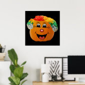 Jack o' Lantern Clown Face, Halloween Pumpkin Poster (Thuiskantoor)