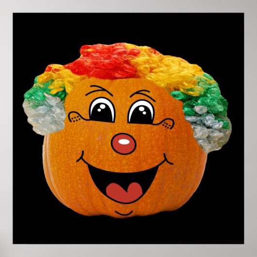 Jack o' Lantern Clown Face, Halloween Pumpkin Poster (Voorkant)