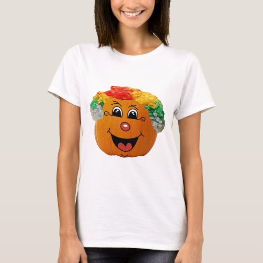Jack o' Lantern Clown Face, Halloween Pumpkin T-shirt (Voorkant)