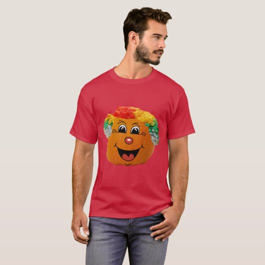 Jack o' Lantern Clown Face, Halloween Pumpkin T-shirt (Voorkant volledig)