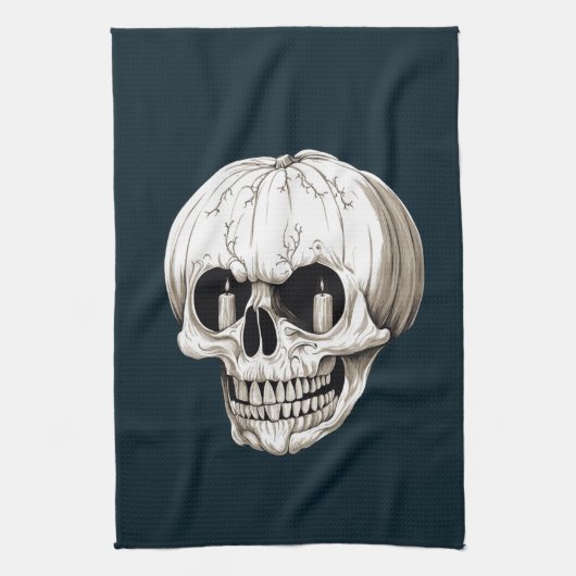 Jack O Lantern Cranium Halloween Gotisch Theedoek (Verticaal)