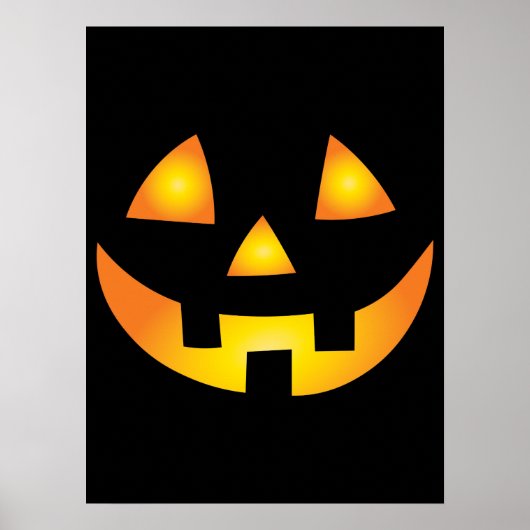 Jack O Lantern Creepy Pumpkin Face Halloween Poster (Voorkant)