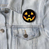 Jack O Lantern Creepy Pumpkin Face Halloween Ronde Button 5,7 Cm (In situ)