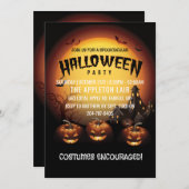 Jack O Lantern Dark House Halloween Party Kaart (Voorkant / Achterkant)