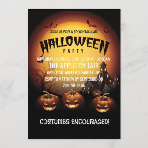 Jack O Lantern Dark House Halloween Party Kaart