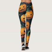 Jack-O-Lantern Delight - Pompoen Patroon Leggings (Achterkant)