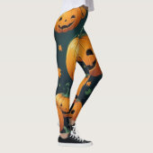 Jack-O-Lantern Delight - Pompoen Patroon Leggings (Rechts)