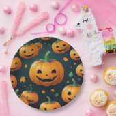 Jack-O-Lantern Delight - Pompoen Patroon Papieren Bordje (Feest)