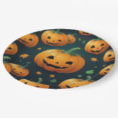 Jack-O-Lantern Delight - Pompoen Patroon Papieren Bordje (Gekanteld)