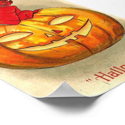 Jack O Lantern Devil  Halloween Art Print (Hoek)