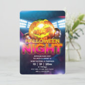 Jack O Lantern Disco Bal Halloween Feest Kaart (Staand voorkant)