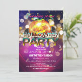 Jack-O-Lantern Disco Bal Volwassen Halloween Feest Kaart (Staand voorkant)
