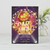 Jack-O-Lantern Disco Ball Adult Halloween Party Kaart (Staand voorkant)