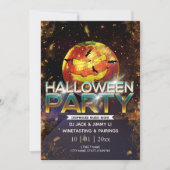 Jack-O-Lantern Disco Ball Adult Halloween Party Kaart (Voorkant)