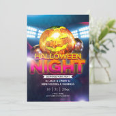 Jack-O-Lantern Disco Ball Adult Halloween Party Kaart (Staand voorkant)