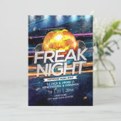 Jack-O-Lantern Disco Ball Freak Night Halloween Kaart (Staand voorkant)