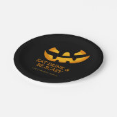 Jack-O-Lantern Eet, drink en wees eng Papieren Bordje (Gekanteld)