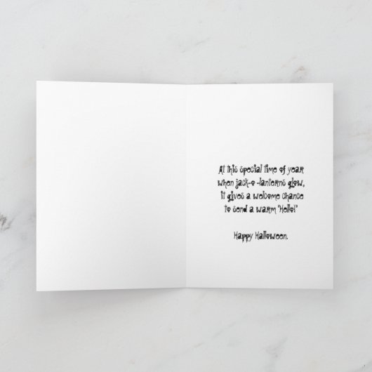 Jack-O-Lantern en Haunted House Halloween Kaart (Binnen)