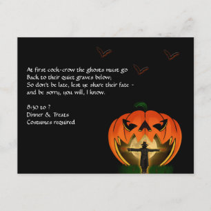 Jack o Lantern en Scarecrow Halloween Party Kaart