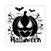 Jack-O-Lantern en vleermuizen Rubberstempel (Afrduk)