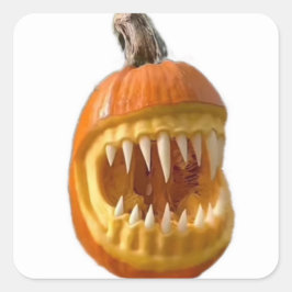 Jack-O-Lantern Envelope Seals Vierkante Sticker